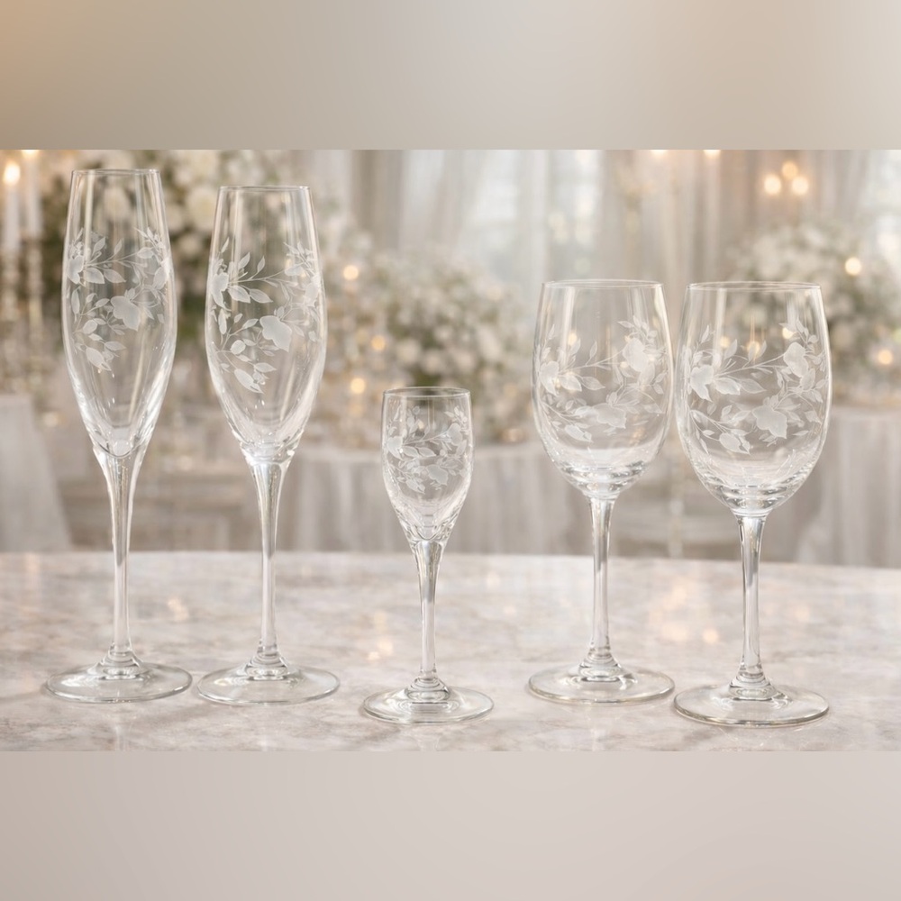 VTG~PRINCESS HOUSE~TULIP CHAMPAGNE~WATER GOBLETS~TULIP CORDIAL